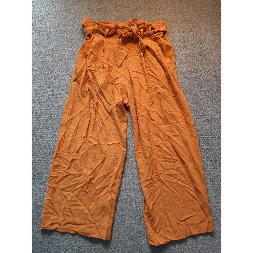 Shore Womens Pants Medium M Gold Color Made in USA Zip Back Tie waist